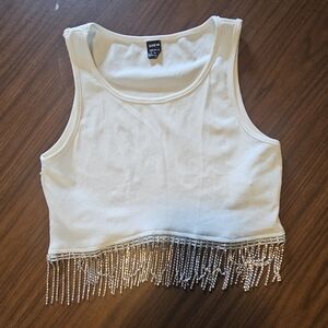 Never Worn SHEIN White Fringe Tank Top